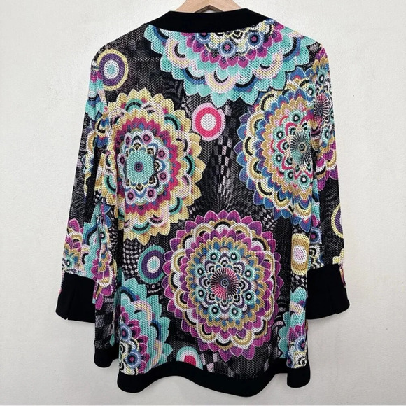 Joseph Ribkoff Womens Cover Up 8 Kimono Open Knit Multicolor Jacket - Picture 15 of 15